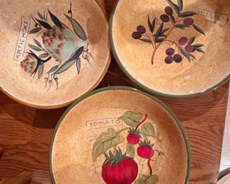 Set of Certified International Ceramic Bowls with Vegetable Motifs
