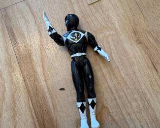 Vintage Bandai Mighty Morphin Power Rangers Black Ranger Action Figure
