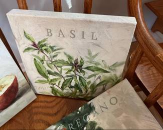 Set of Botanical Art Prints  Peach, Basil, Thyme, Oregano third image