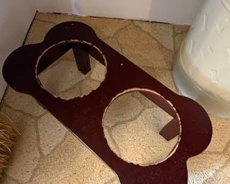 Bone Shaped Double Pet Bowl Stand