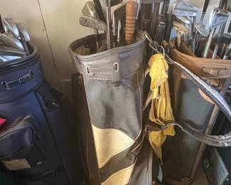 Vintage Golf Club Set with Leather Golf Bag