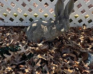 Vintage Stone Garden Rabbit Statue second image