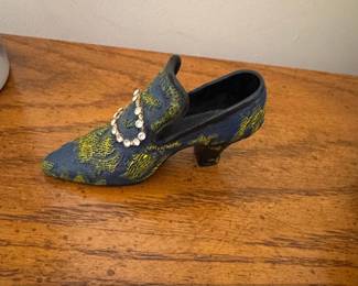 Decorative Miniature Shoe Figurine with Rhinestones  LArtiste Style