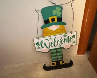 St. Patricks Day Leprechaun Welcome Sign