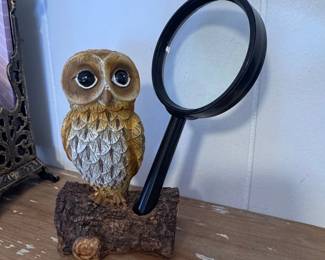 Owl Magnifying Glass Holder