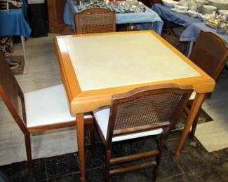 Vintage Card Table with 4 Chairs