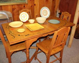Vintage Refectory Table with 4 Chairs
