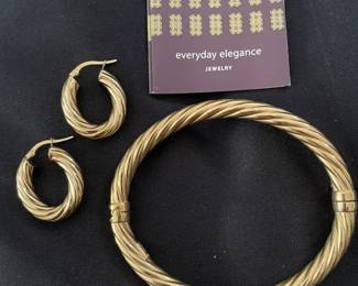 Twisted 18K Hoops  Bangle 