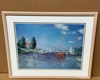 Framed Reprint Of Red Boats At Argenteuil