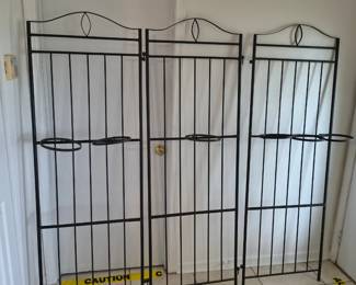 Metal Outside Folding 3 Section Rack with Flower Pot Holders