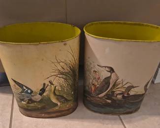 Old decorated Trash Can