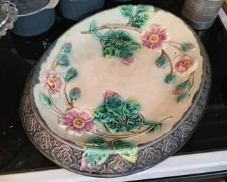 Antique Majolica Bread Plate