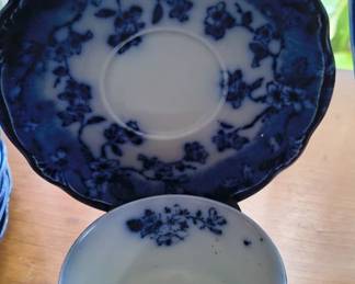 Flow Blue Cup & Saucers