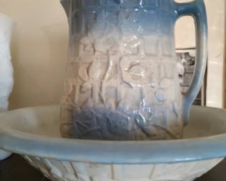 McCoy Rose on Trellis Pitcher and Bowl