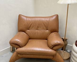 Vintage leather statement chair purchased from 1st Dibs. 