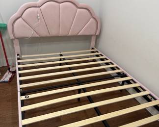 Pink Shell Backboard w/ Lights Double Bed Fairly New Mattress was $250, now $200