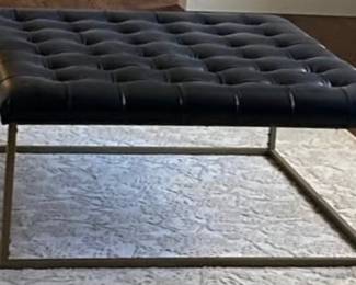 Black Leather Tufted Cushion Coffee Table/Bench Square Was $200 now $175