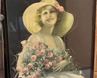 Estate Sale Vintage Framed 22 x 29 in.Print Lovely