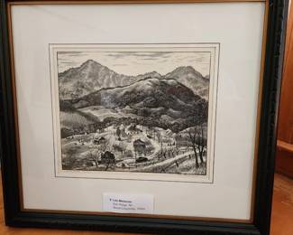 Leo Meissner, wood engraving, Star Ridge, NC $1200 (sold with study)