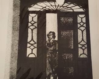 Maud Gatewood, Dim Hall, lithograph, $900