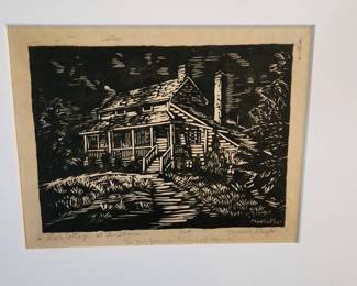Mabel Pugh, woodcut, $450