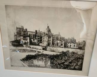 Louis  Orr-Biltmore House, etching, excellent condition, $1800, excellent conditon