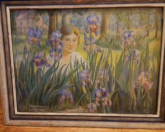 Mabel Pugh-pastel, 1930, 22 x30, $3000-original artist painted frame!