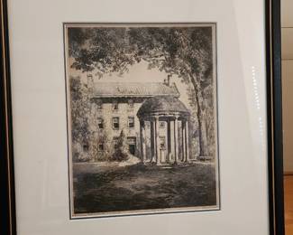 Louis  Orr, etching, The Old Well, Chapel Hill $4200 (need a graduation gift for that special person?)