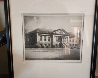 Louis  Orr, etching, Old Mint, Charlotte $1200