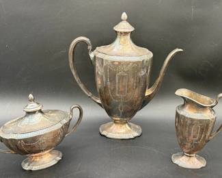 Vintage Community Silver Plate TeaPot, Creamer & Lidded Sugar Bowl