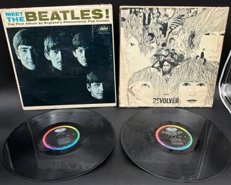 2~ BEATLES LP Vinyl Records * Meet The Beatles & The Revolver