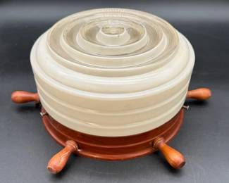 Nautical Ships Wheel Ceiling Light Fixture * Vintage MCM
