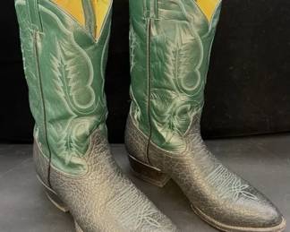 Men’s Green/Black Tony Lama Cowboy Boots * Size 11-D Style 6700