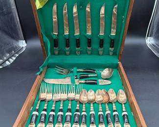Vintage Thailand Flatware In Case * S.Samran Thailand Co.LTD