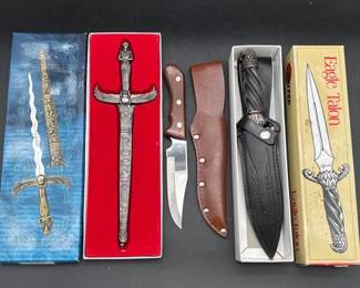 Vintage Eagle Talon Dagger * Decorative Egyptian Kris Dagger * Hunter’s Choice Knife *