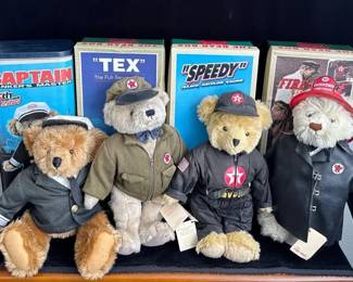 4 Collectible Texaco Teddy Bears With Boxes * First Edition 1997 and more