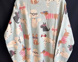 Cute 2XL Dog Design Ladies Long Sleeve Sweater
