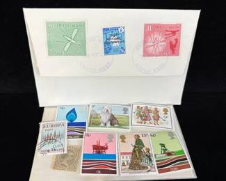 3 Mail Inspector Badges * 11 Stamps * Herm Island * Europe * Filipinas