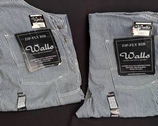 2~ Pairs Of NEW Walls Hickory Stripe Bib Overalls 40”x32” & 40”x30” * Discontinued Pattern