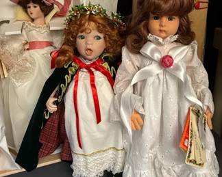 NEW ‘Morgan Brittany’ “Pinkie” Porcelain Doll; LENCI Italian Doll “Beatrice”; Christmas “Joy” Doll