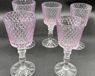 Villeroy & Boch Crystal Water Goblets * Lavender * Two 7.5x3.5 * Three 7x3” *