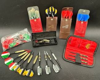 Tournament Darts & Assorted Parts With Carry Cases * Pentathlon; Unicorn; Halex; English Mark