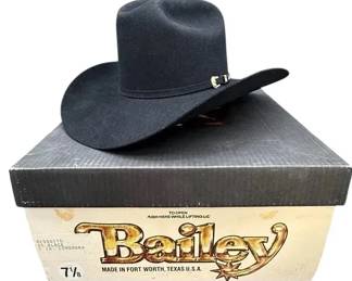 Men’s Bailey Mesquite Black 3X Cowboy Hat * 7 3/8 4in Longhorn