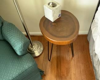 Tree ring table with Wrought Iron Legs