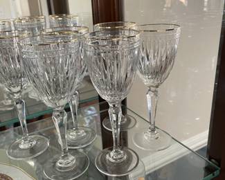 Marquise By Waterford with Hanover gold rim 8 1/2 X 3 1/4 24 available