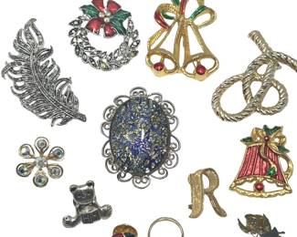 Vintage Brooches Pins Costume Jewelry Ring