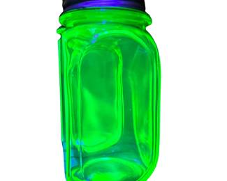 Uranium Hoosier Cabinet Canning Jar Green Glass Antique Kerr Lid