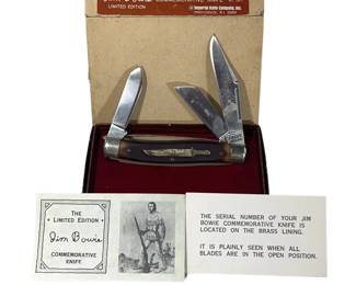 1980s Schrade USA-Made Jim Bowie Commemorative Stockman Knife