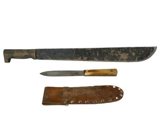 MALCO TP-301 Duct Knife Leather Sheath + Machete