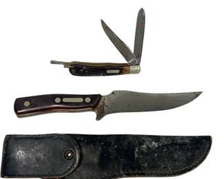 Schrade Old Timer 960T Trapper Pocket Knife & Hunting Fixed